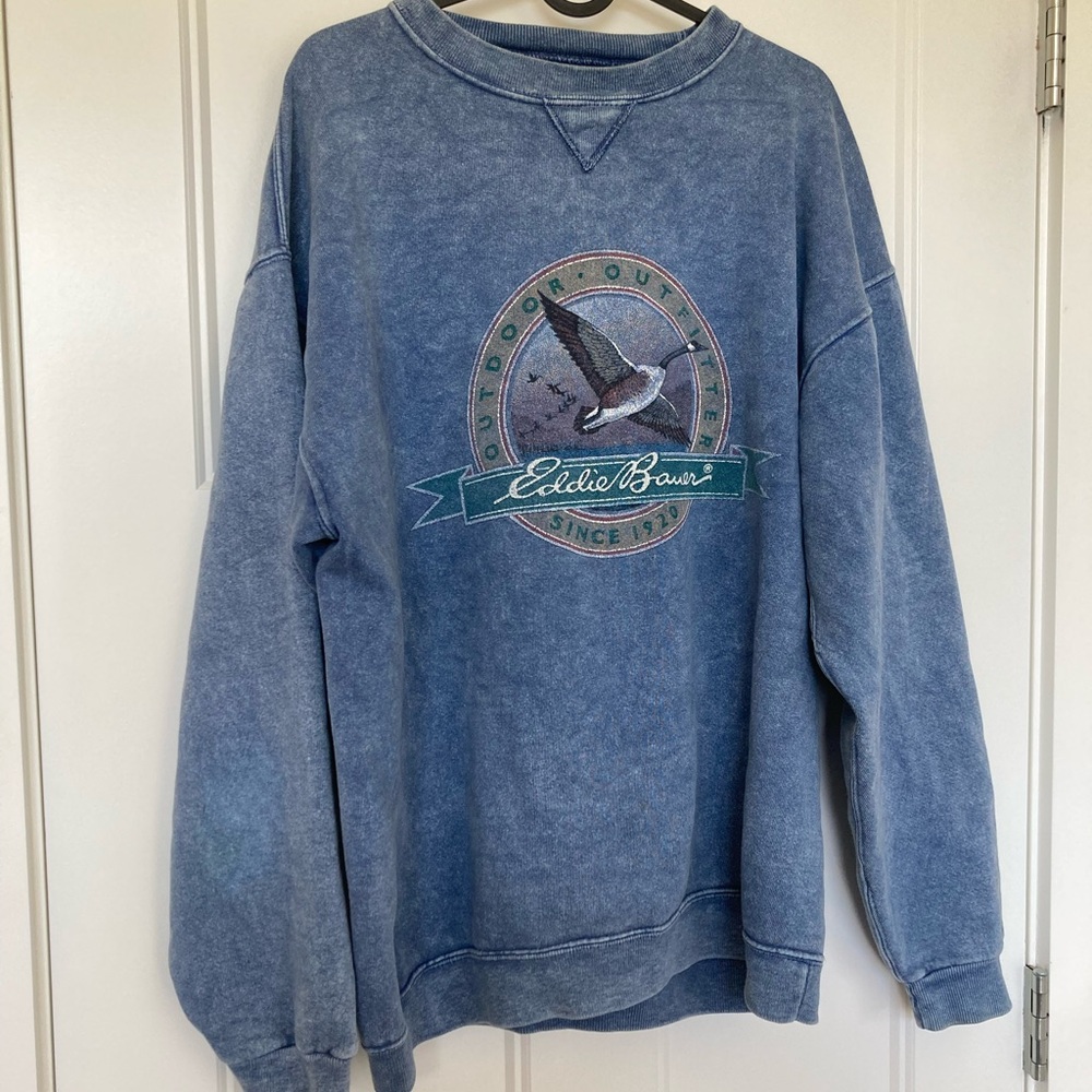 Eddie Bauer Vintage Blue Crewneck Sweater